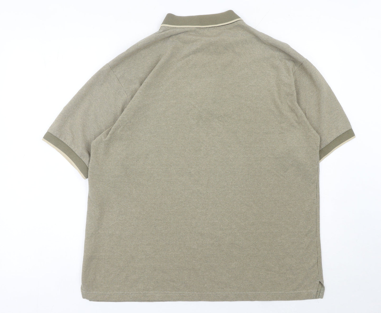 Marks & Spencer Men’s Beige Polo Shirt Medium St Michael Cotton Blend