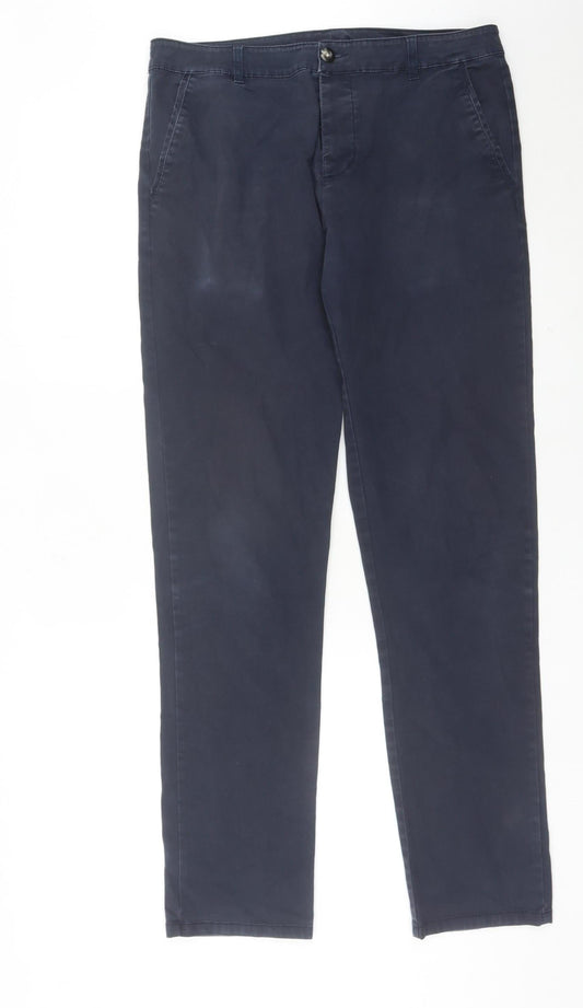 ASOS Men’s Blue Chino Trousers Size L W32 L34 Slim Fit