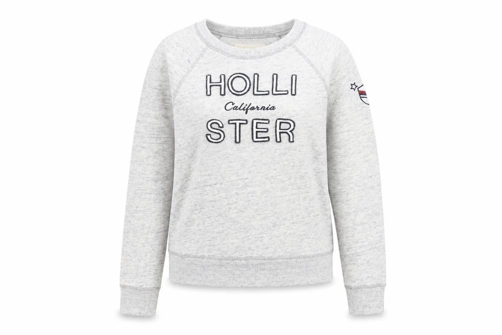 Womens UK XS Regular Hollister Grey Pullover Sweatshirt