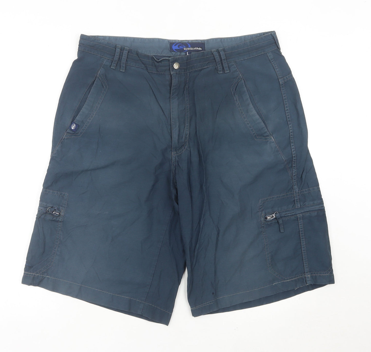 Quiksilver Mens Blue Cargo Shorts Size L Regular Fit Summer