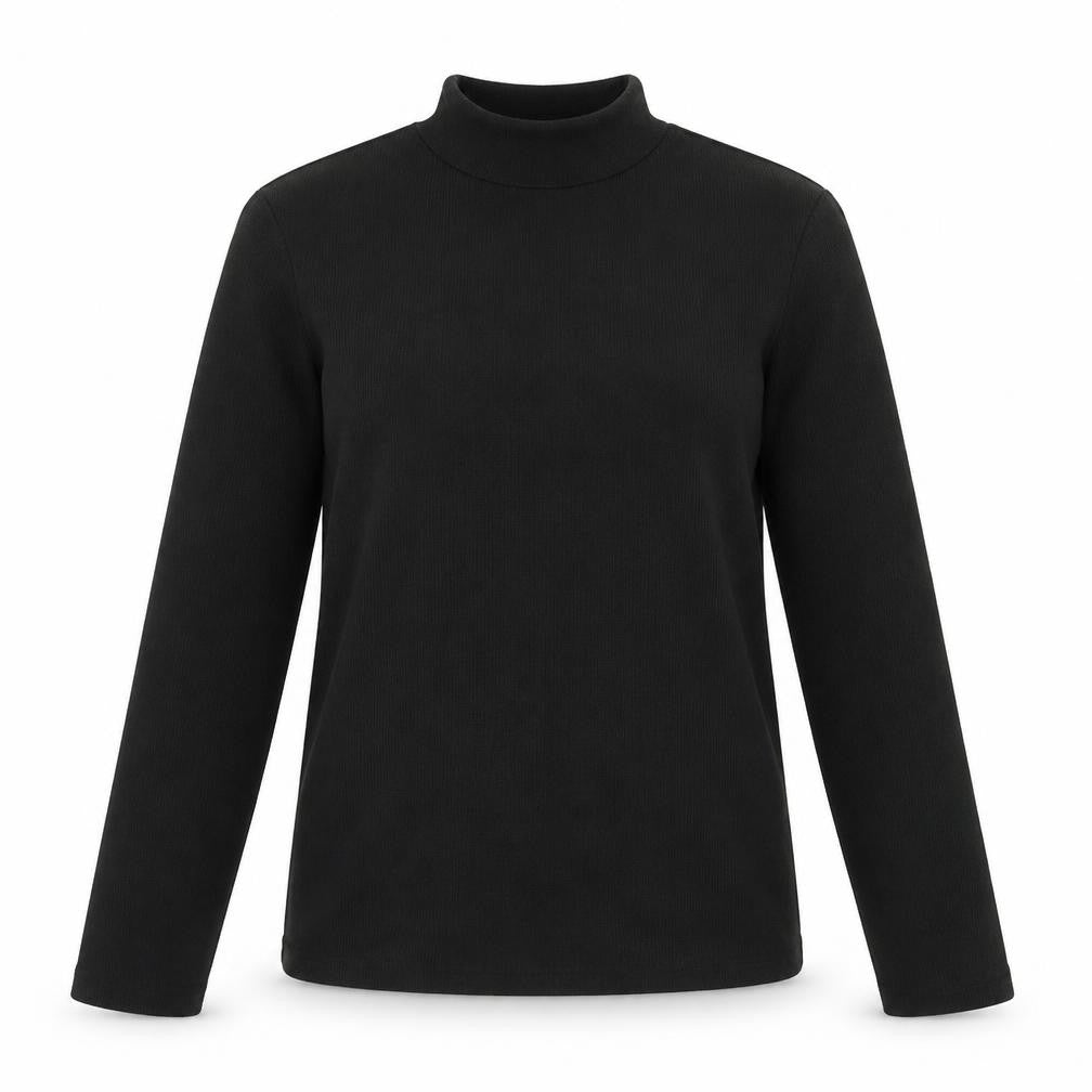 MNG Women's Black Mock Neck Long Sleeve Knit Top Size M