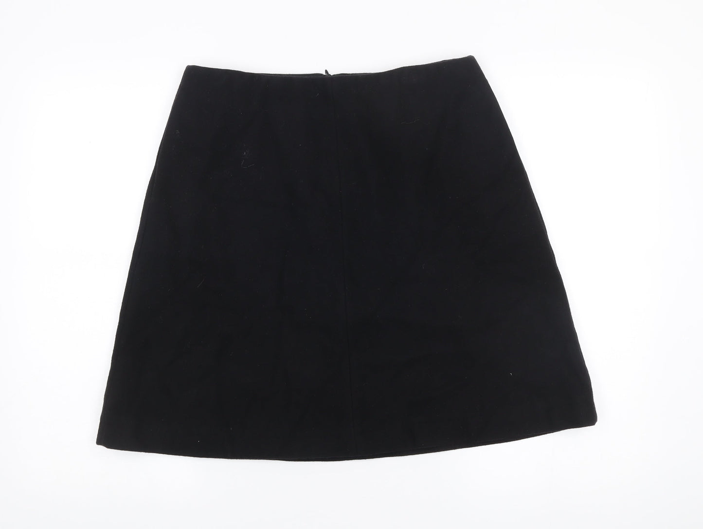 Boden Women’s Black Wool A-Line Skirt Size 12 Knee Length Workwear