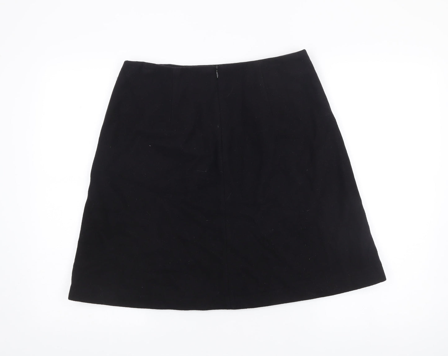Boden Women’s Black Wool A-Line Skirt Size 12 Knee Length Workwear