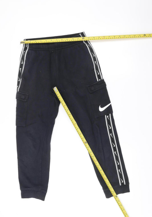 Nike Boys Black Jogger Activewear Trousers Age 11 Years Cotton Blend