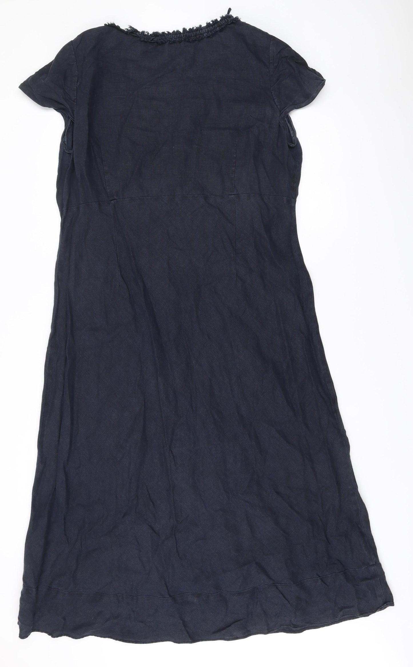 Boden Women’s Blue Linen Shift Dress Size 20 Knee Length Short Sleeve