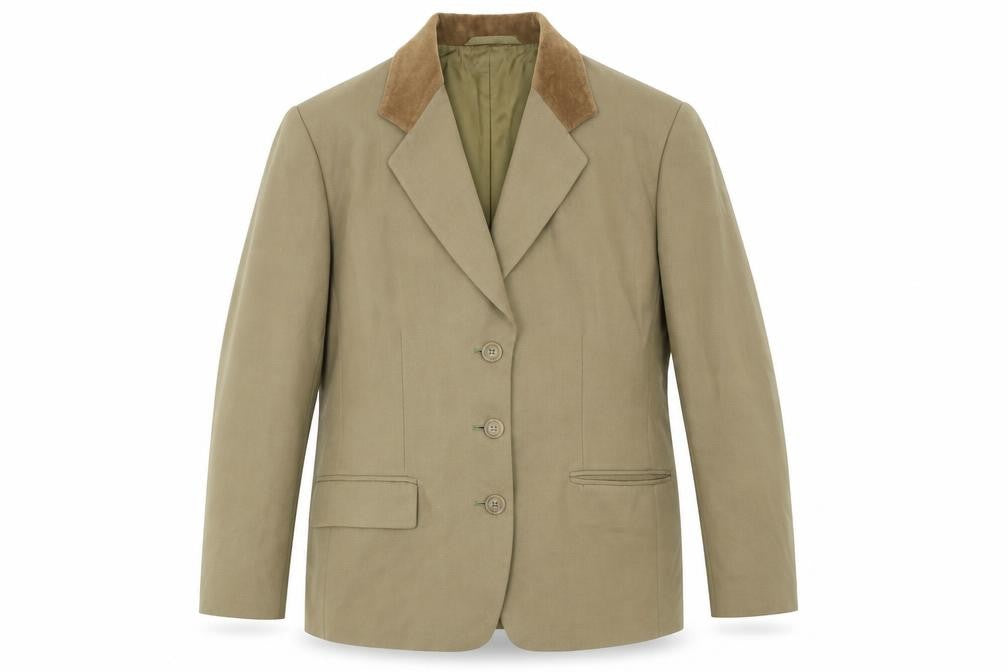 Front view of Jaeger Men's Brown Wool Blazer Jacket 3 Button Classic Formal 40R