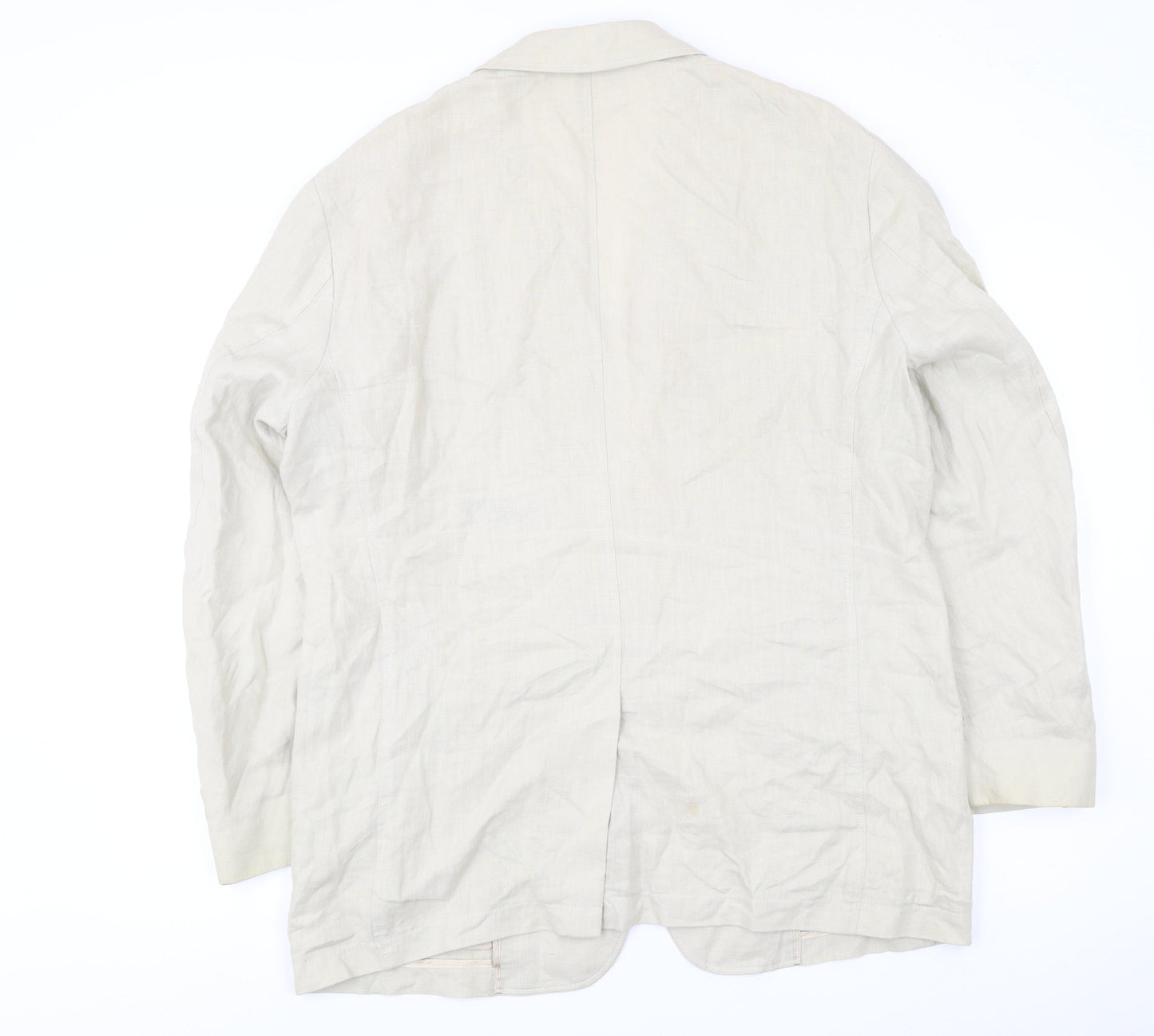 Di Caprio Womens Beige Linen Blazer Size 14 Regular Fit Jacket