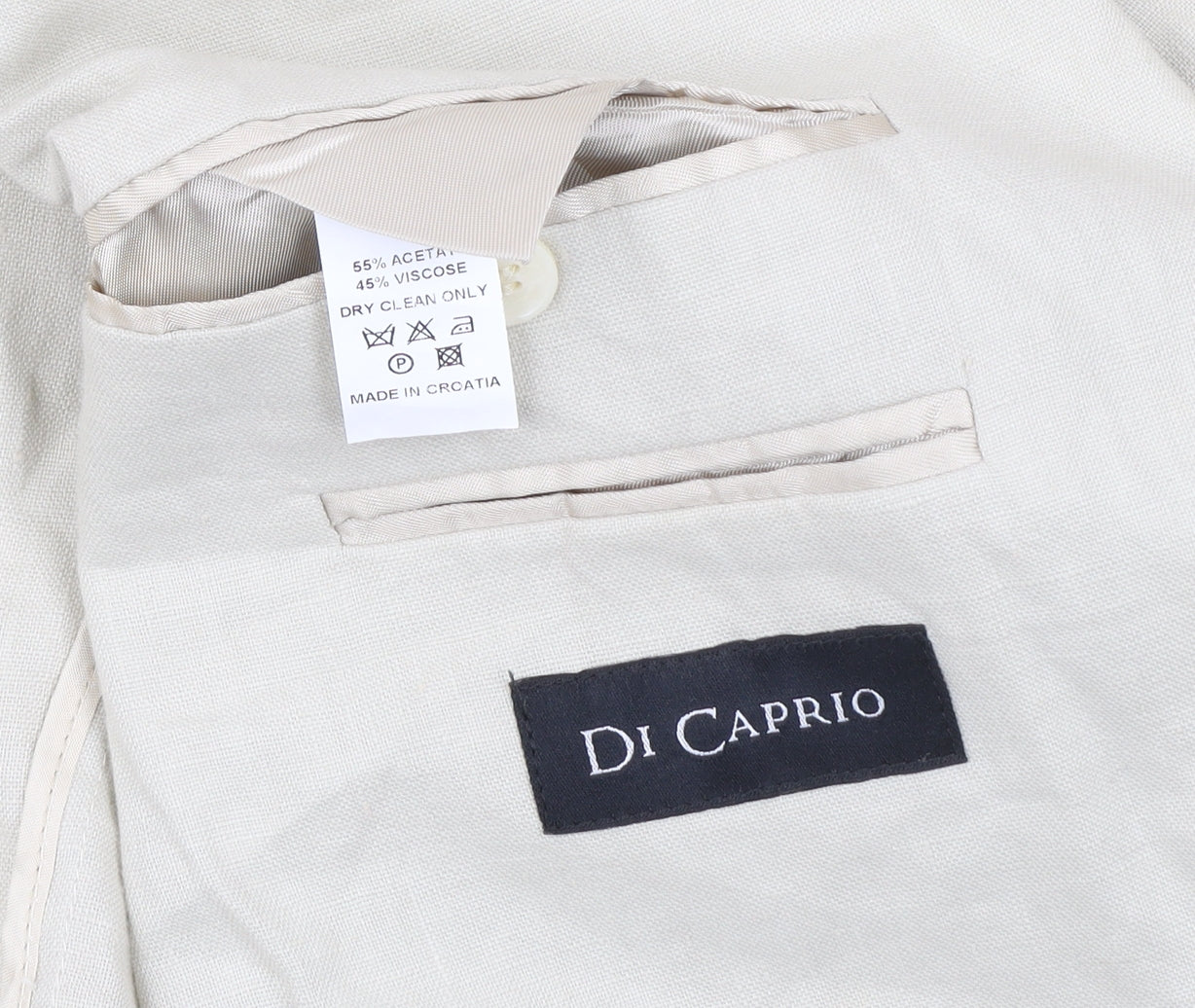 Di Caprio Womens Beige Linen Blazer Size 14 Regular Fit Jacket