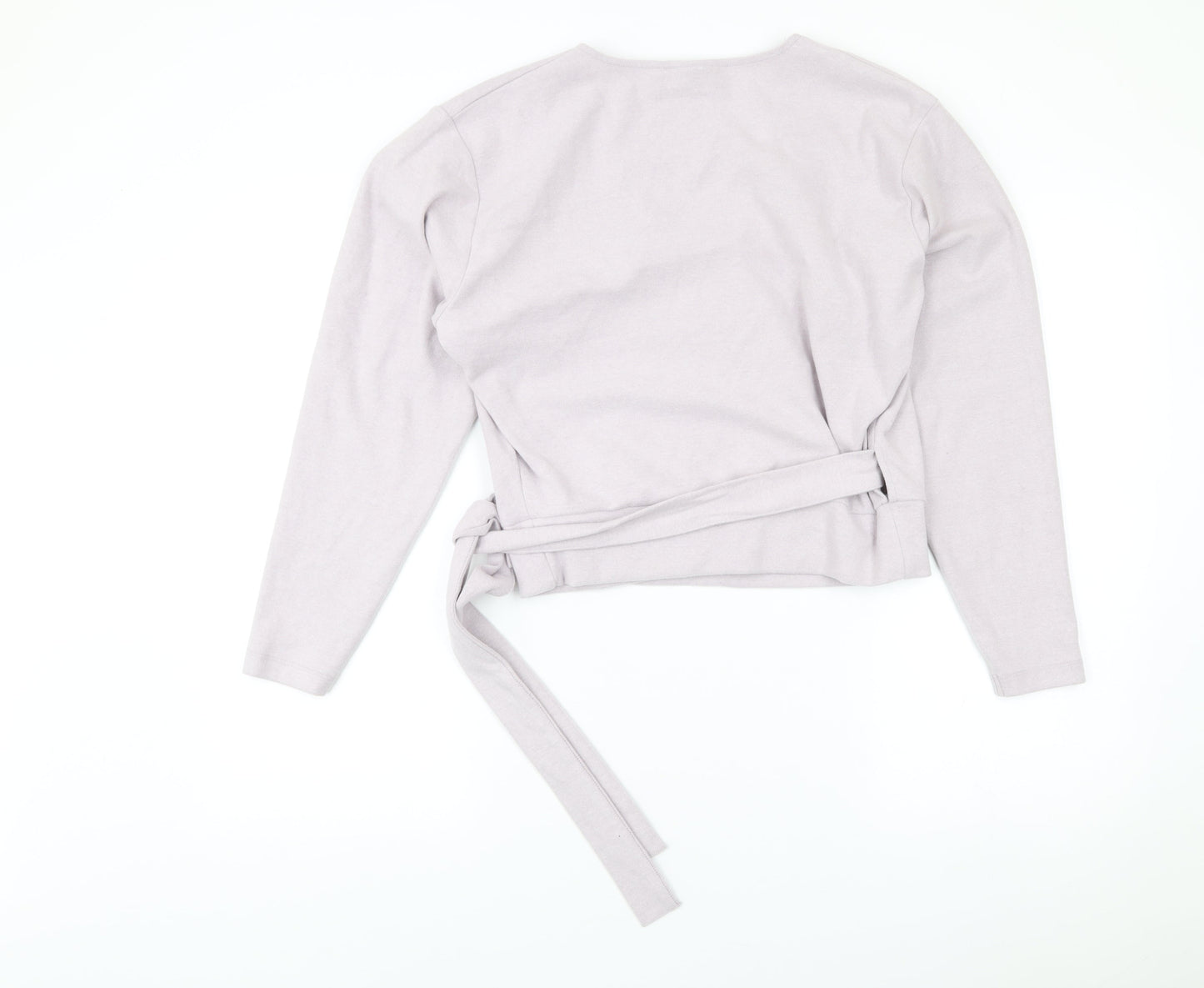 ASOS Design Women’s Grey Wrap Blouse UK 10 Long Sleeve V-Neck