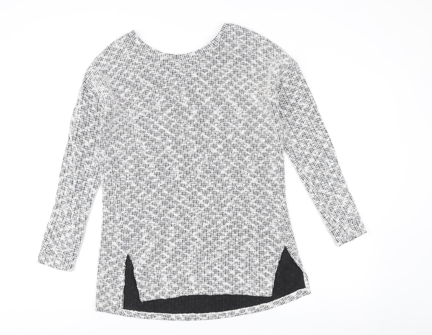 Next Women’s Black White Open-Knit Pullover Jumper Size 10
