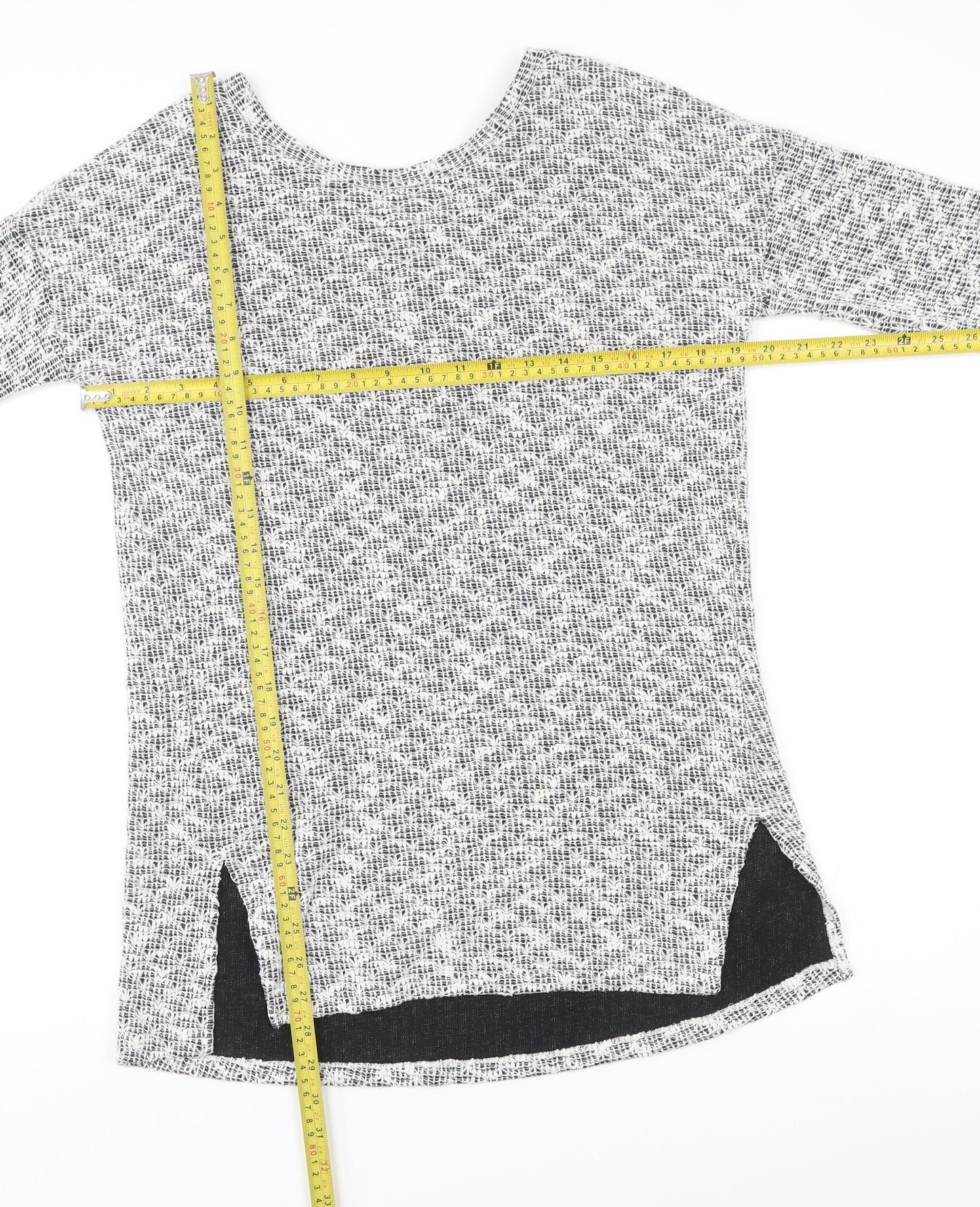 Next Women’s Black White Open-Knit Pullover Jumper Size 10