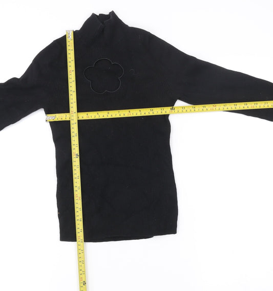& Other Stories Womens Black XS Mock Neck Slim Fit Wool Blend Jumper