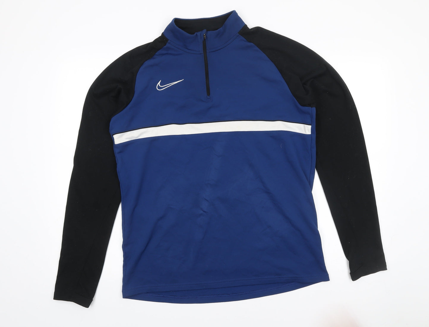 Nike Men’s Blue Black 1/4 Zip Dri-FIT Sweatshirt M Long Sleeve Sports Top