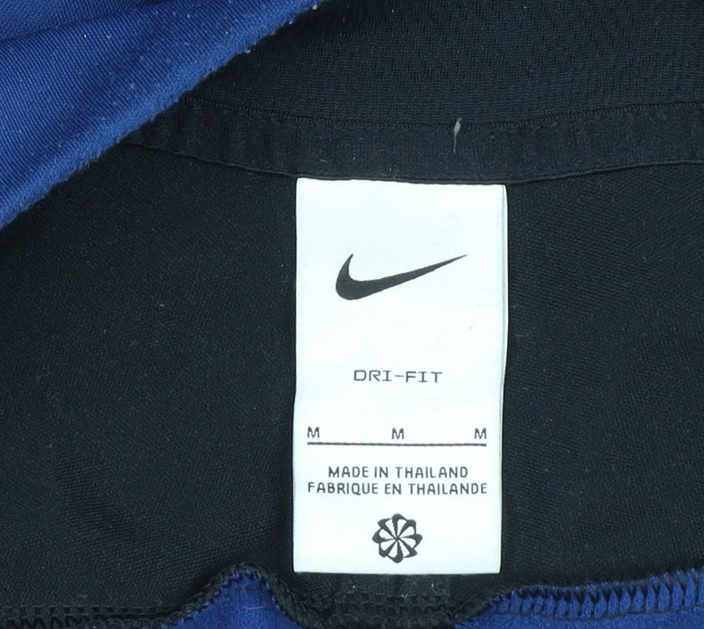 Nike Men’s Blue Black 1/4 Zip Dri-FIT Sweatshirt M Long Sleeve Sports Top