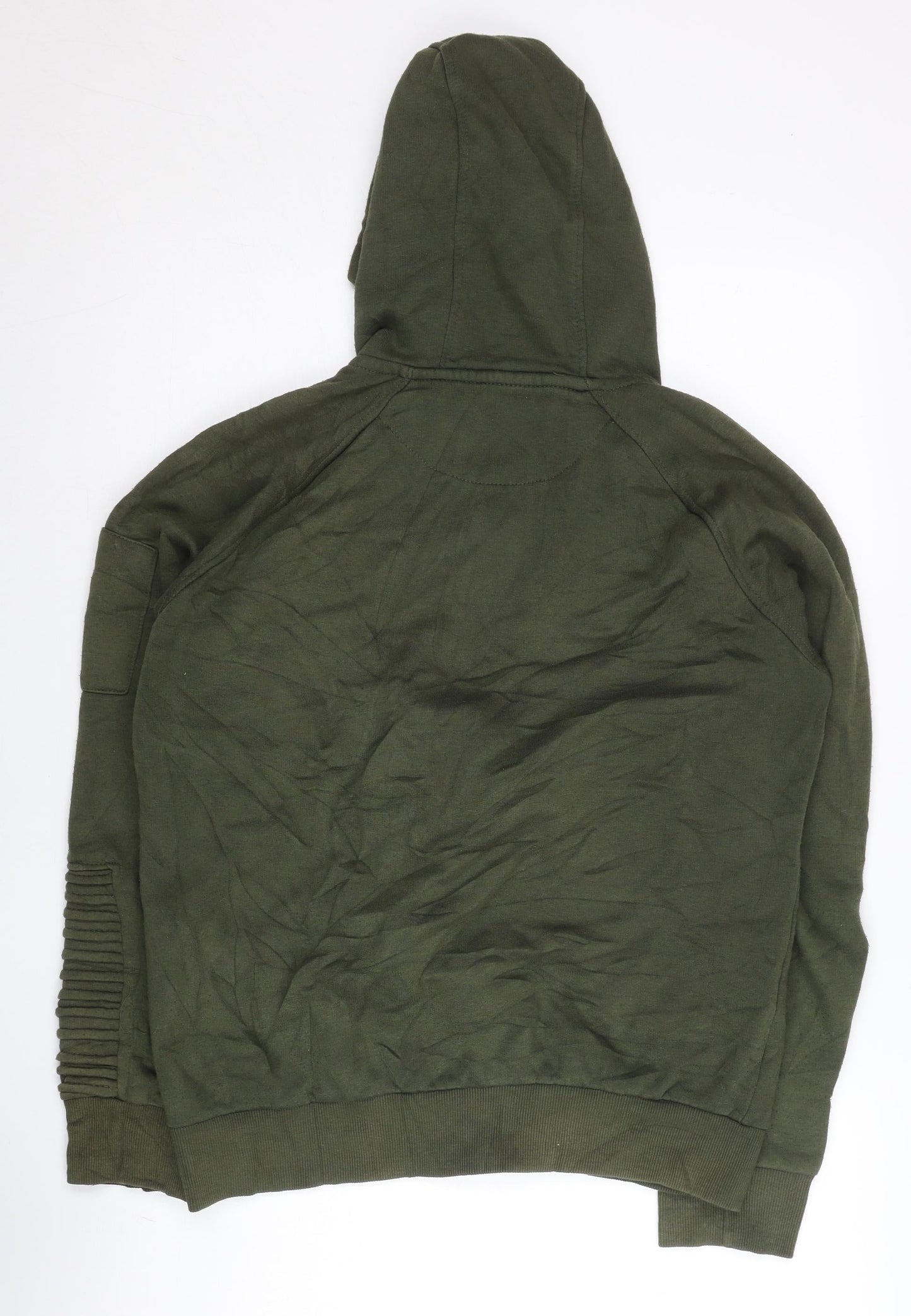 Genetic Apparel Men’s Green Full Zip Hoodie L Quilted Zip Pockets
