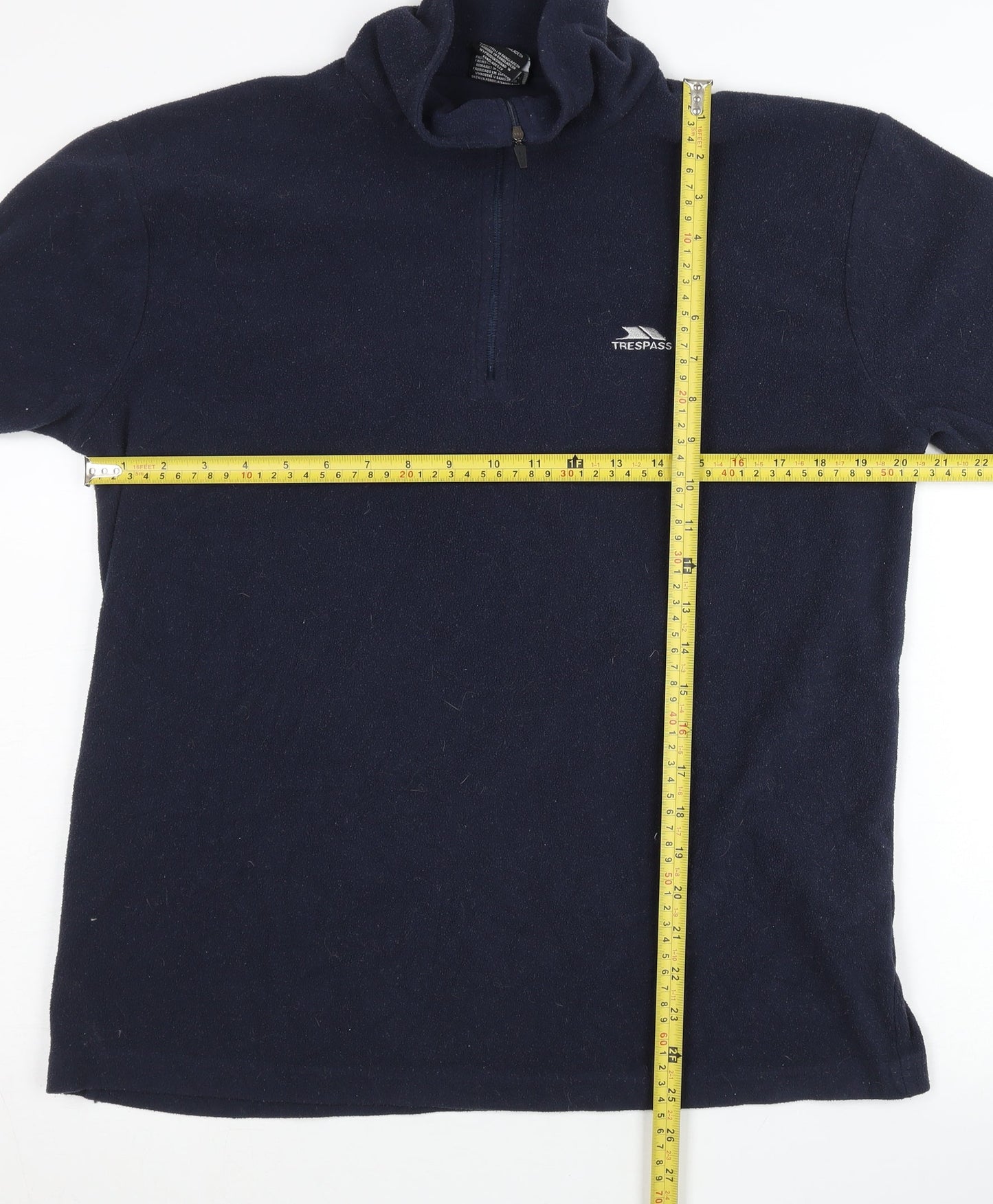Trespass Men's Blue Fleece Pullover Sweatshirt M 1/4 Zip High Neck
