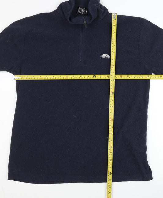 Trespass Men's Blue Fleece Pullover Sweatshirt M 1/4 Zip High Neck
