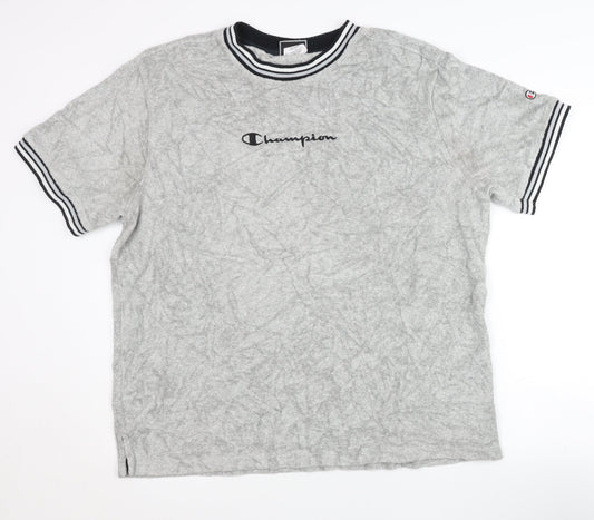 Champion Men's Grey XL Crew Neck Logo Short Sleeve T-Shirt