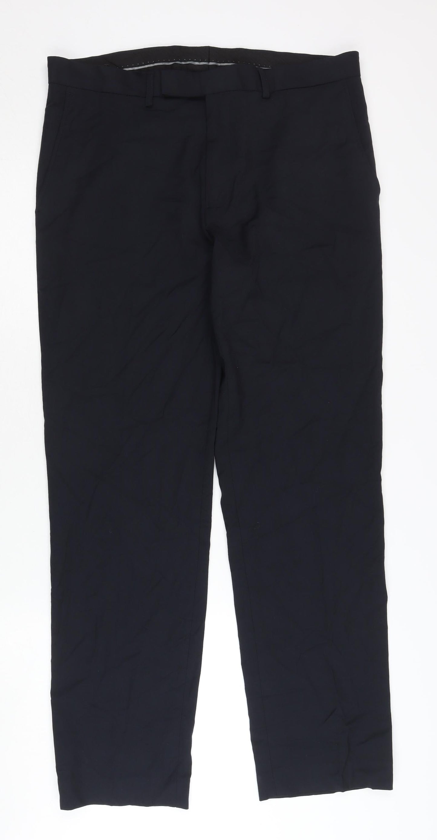 Moss Esq. Men's Black Regular Fit Dress Trousers Size 34W