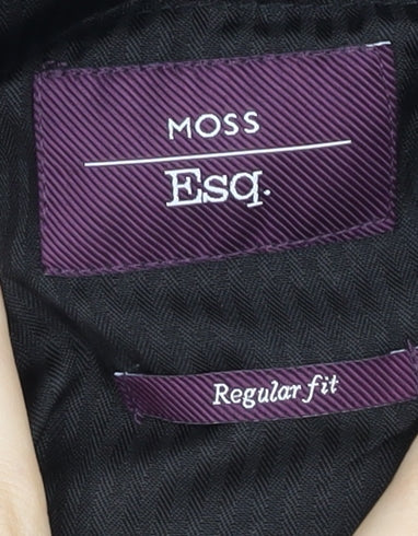 Moss Esq. Men's Black Regular Fit Dress Trousers Size 34W