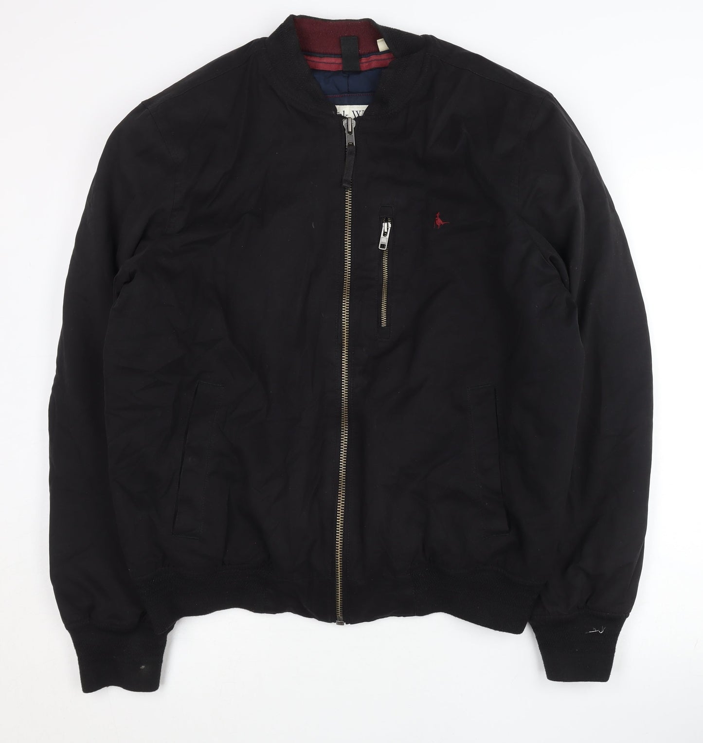 Jack Wills Mens Black Bomber Jacket L Cotton Blend Casual
