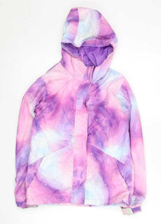 Mountain Warehouse Girls Multicoloured Galaxy Rain Coat Age 9-10 Waterproof Hooded
