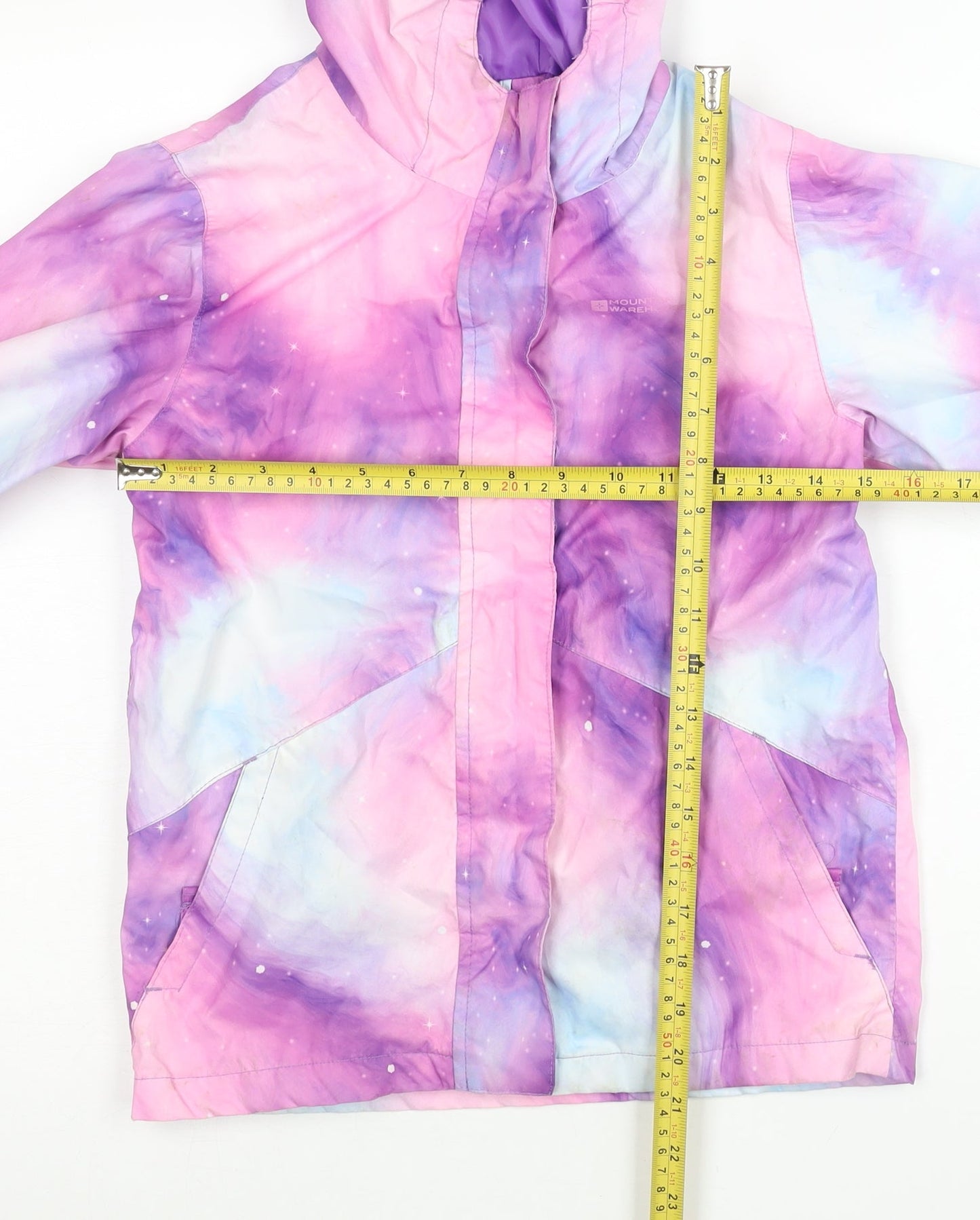 Mountain Warehouse Girls Multicoloured Galaxy Rain Coat Age 9-10 Waterproof Hooded
