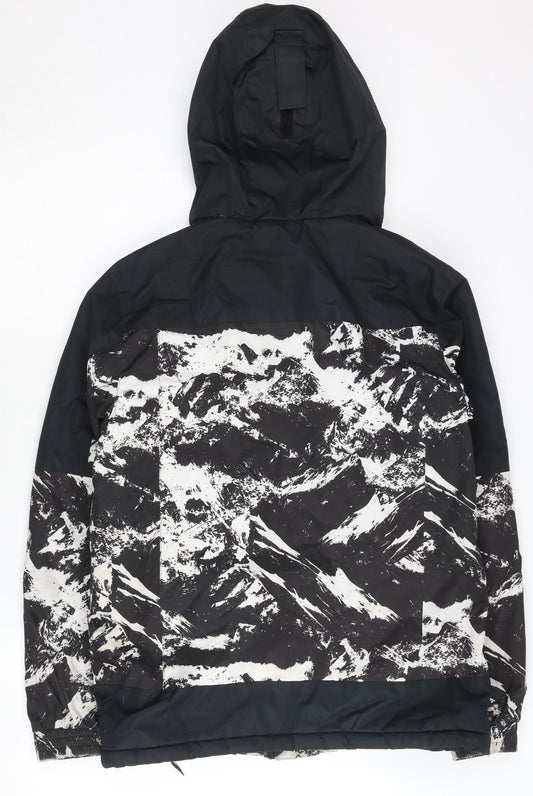 Mountain Warehouse Men’s XS Black White Puffer Ski Jacket Hooded