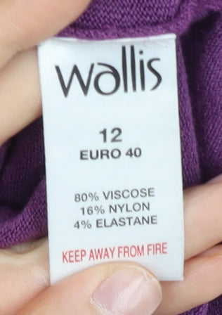 Wallis Women’s Purple V-Neck Wrap Cardigan Jumper Size 12