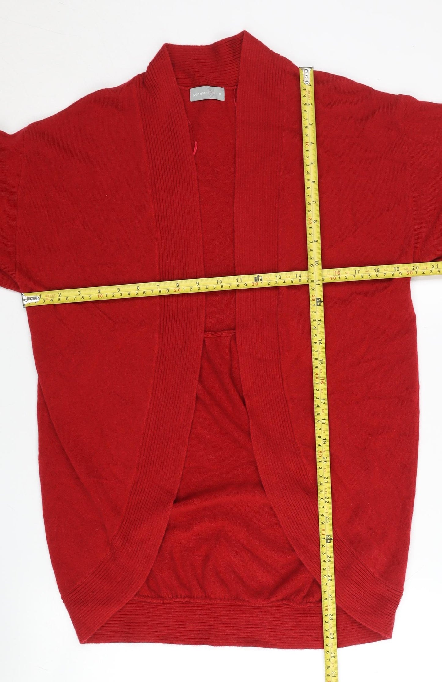 Marks and Spencer Women’s Red Acrylic Knit Cardigan M