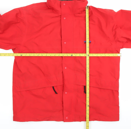 Patagonia Men’s Red Waterproof Jacket L Regular Fit Outdoor Rain Coat