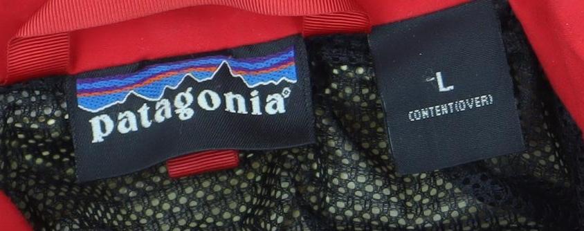 Patagonia Men’s Red Waterproof Jacket L Regular Fit Outdoor Rain Coat