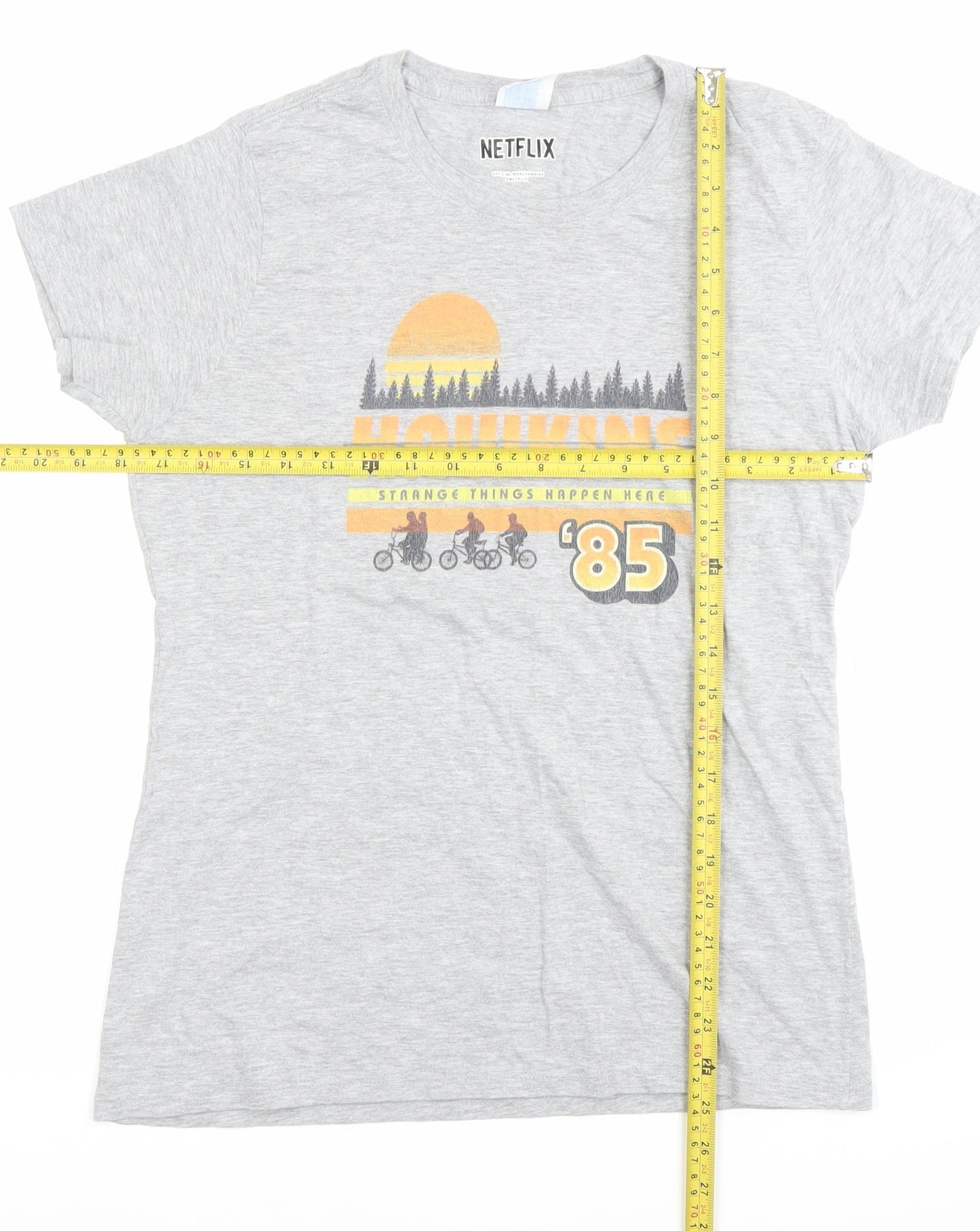Port & Company Women’s Grey Stranger Things 80s Graphic T-Shirt Size S