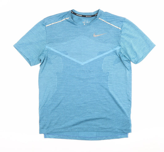 Nike Men's Blue Dri-Fit Running T-Shirt M Athletic Fit