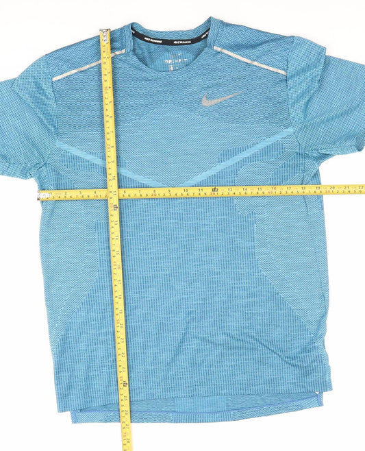Nike Men's Blue Dri-Fit Running T-Shirt M Athletic Fit