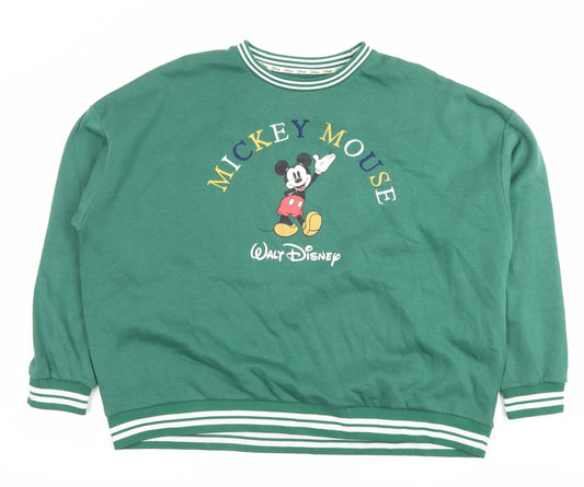 Disney Mickey Mouse Men's Green XL Pullover Sweatshirt
