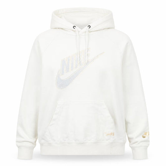 Womens UK M Regular Nike White Pullover Hoodie