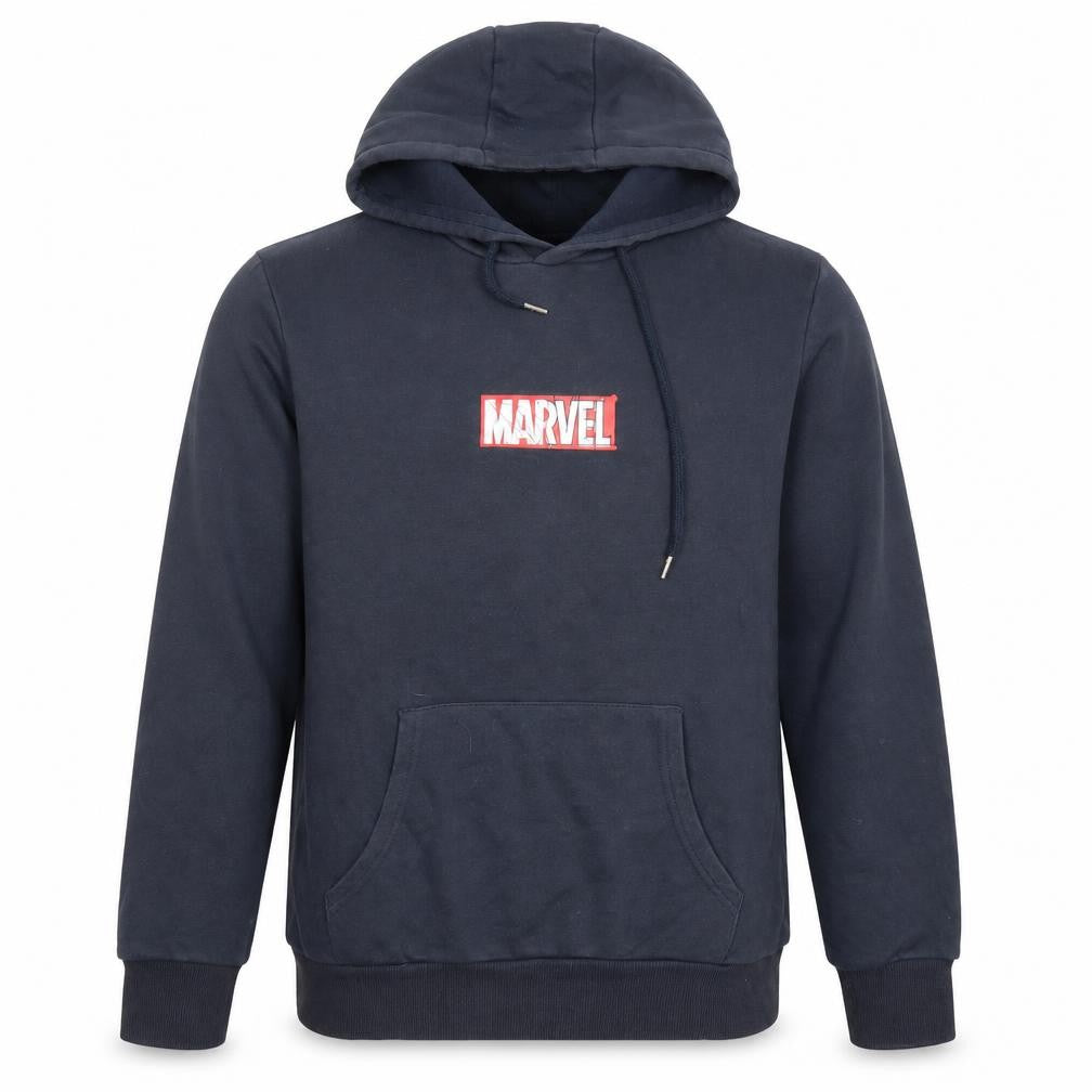 Marvel Men’s Blue Pullover Hoodie M Regular Fit Graphic Logo