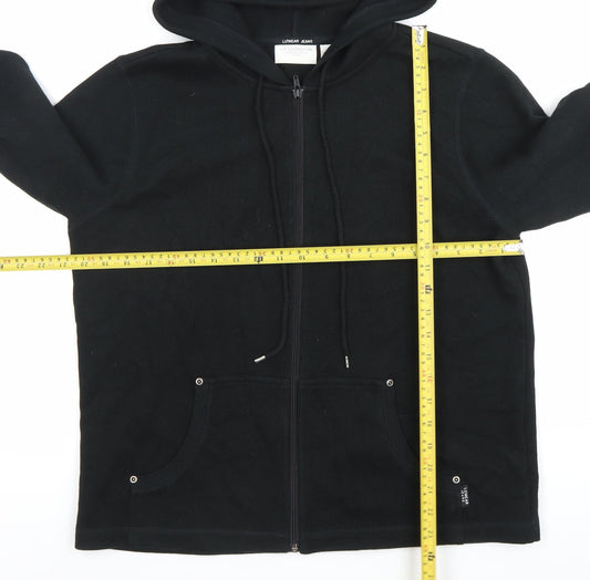 Liz Claiborne Womens Black Petite Small Full Zip Hoodie