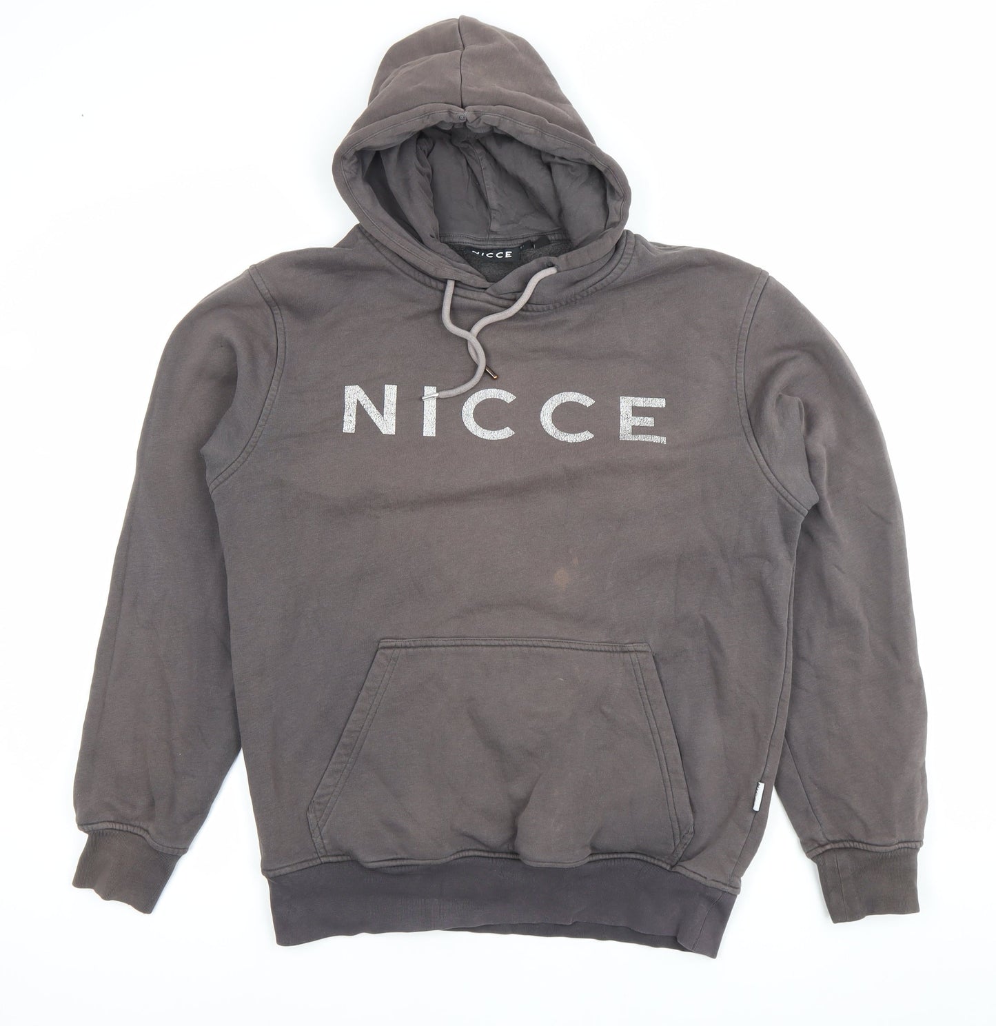 Nicce Men’s Grey Pullover Hoodie Small Logo Fleece Sweatshirt