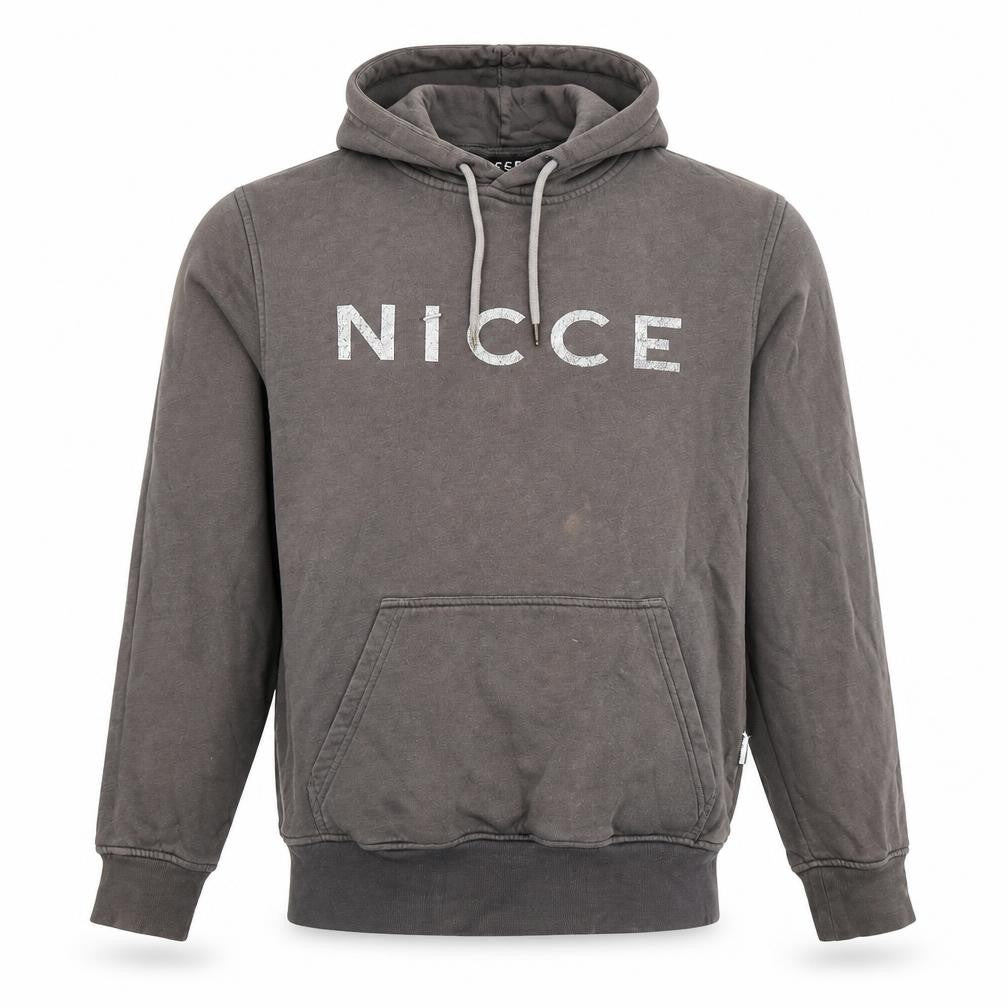 Nicce Men’s Grey Pullover Hoodie Small Logo Fleece Sweatshirt