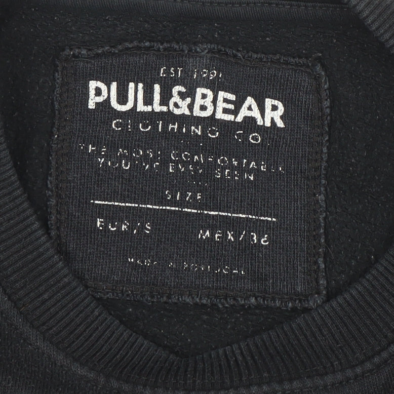 Pull&Bear Men’s Black Grey Colour Block Sweatshirt Size S
