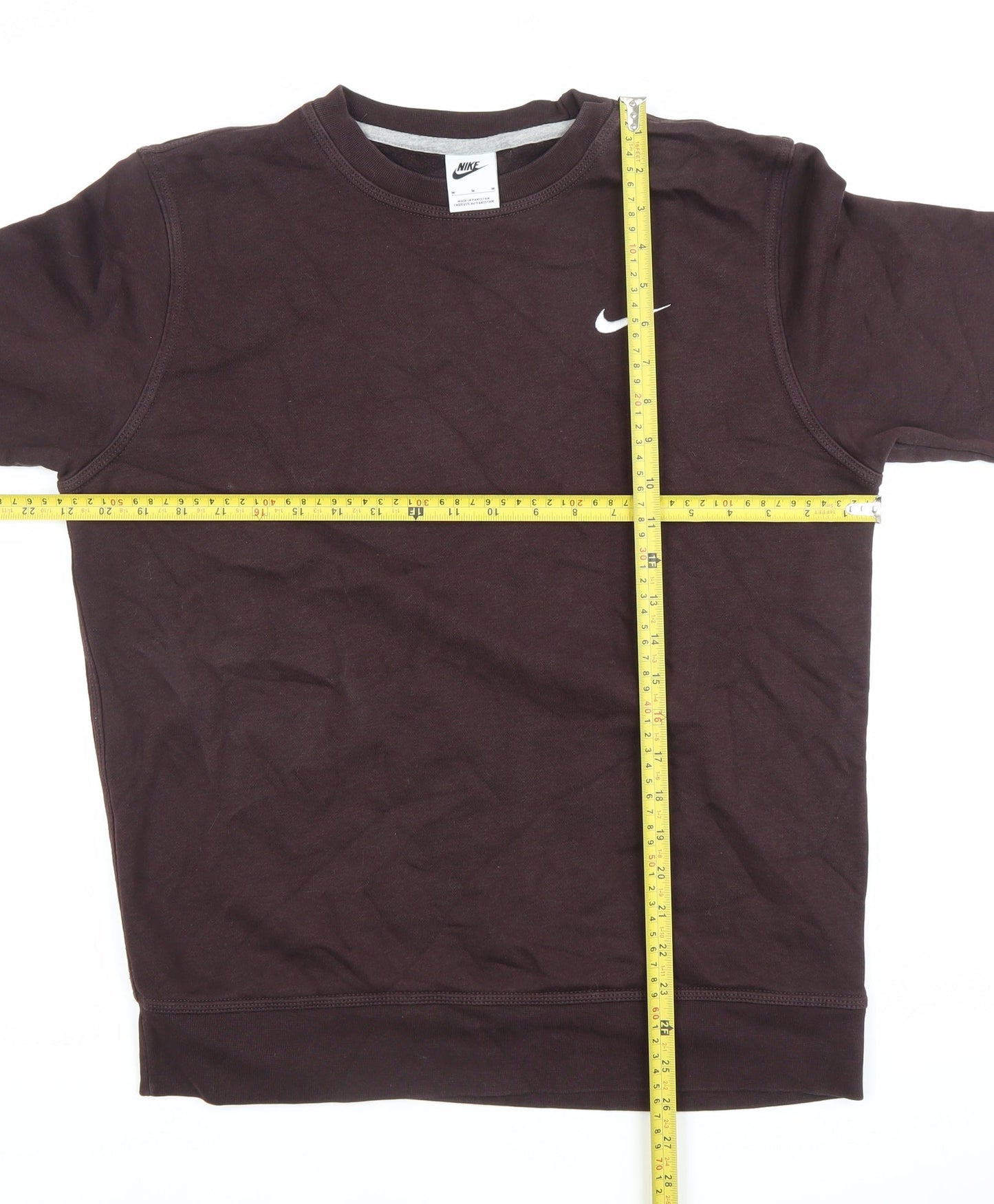 Nike Men's Brown Logo Crew Neck Pullover Sweatshirt Size M