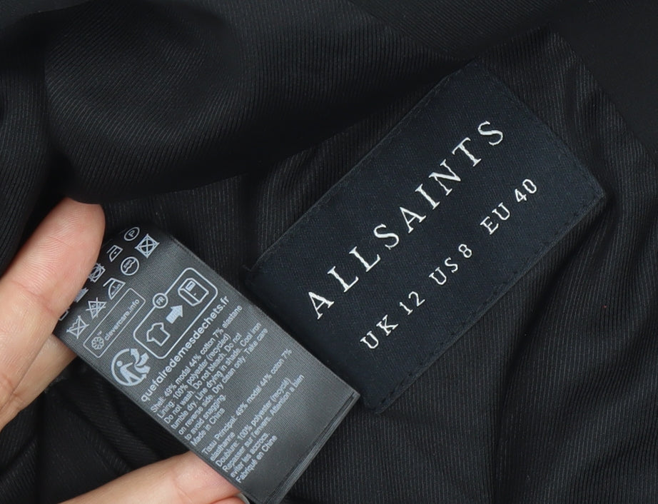 AllSaints Womens Black Blazer Jacket Size 12 Workwear Formal