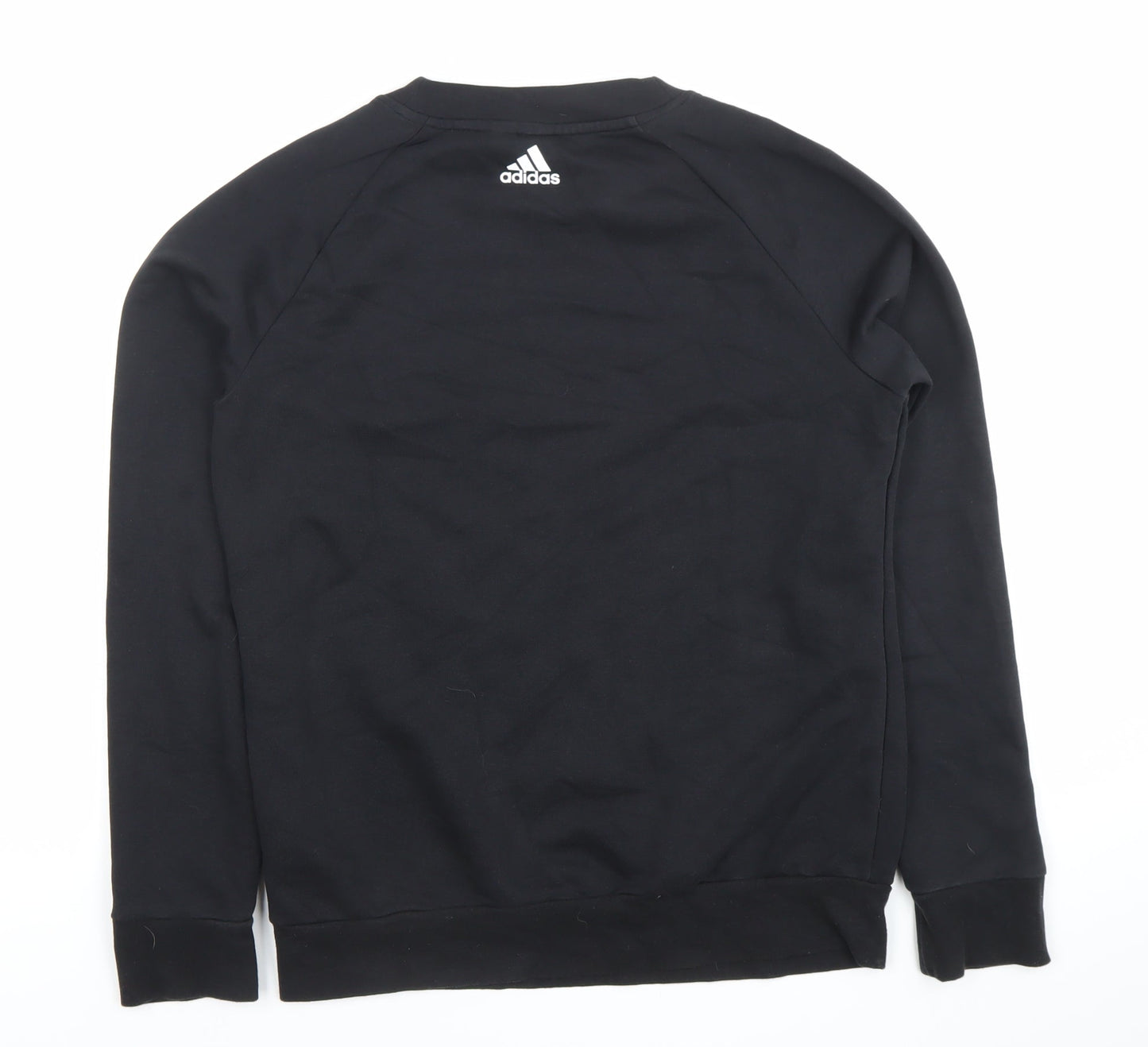 Adidas Womens Black Pullover Sweatshirt Size 12 Logo Sports Top