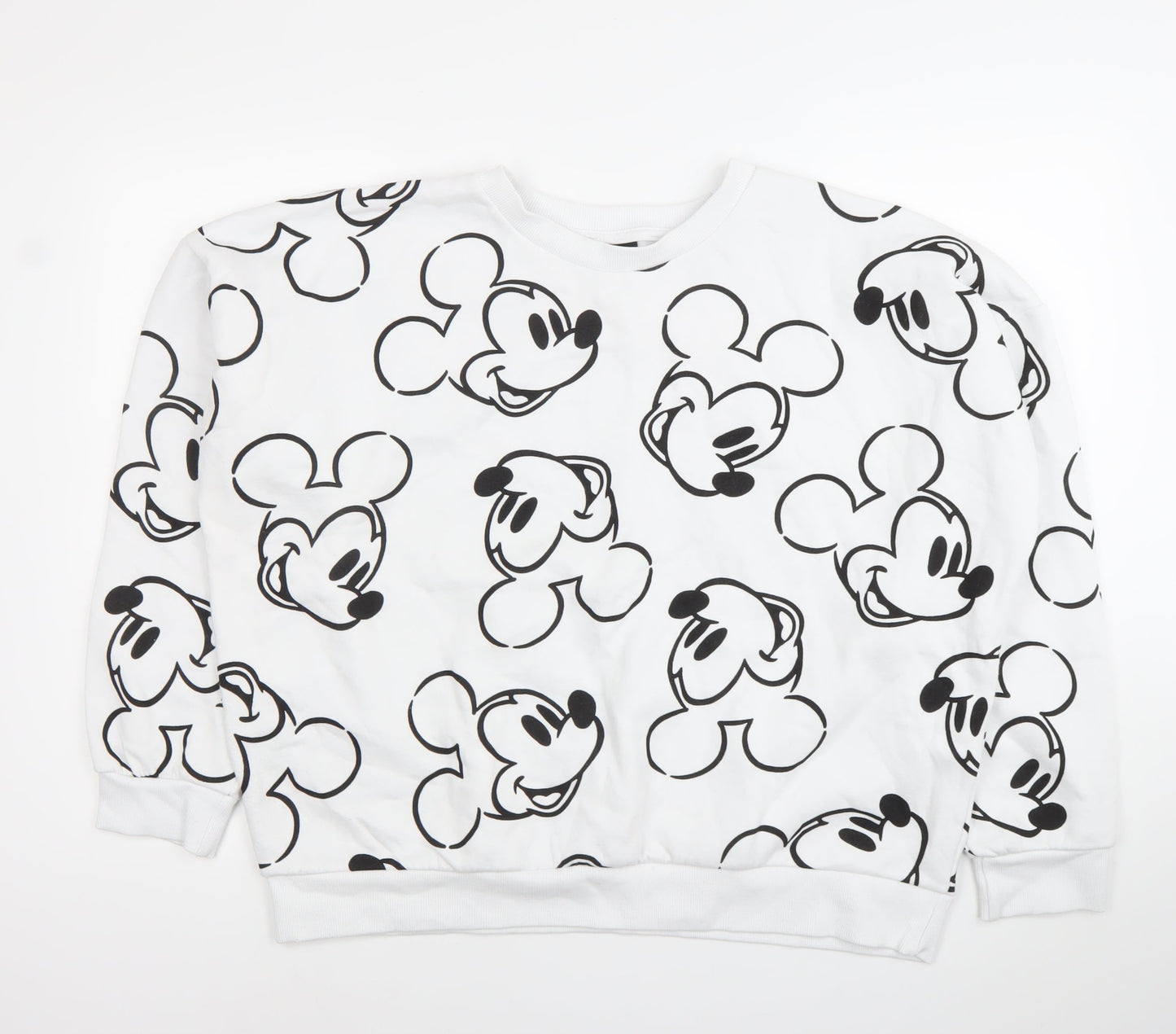 Disney Mickey Mouse Unisex Adults White L Pullover Sweatshirt