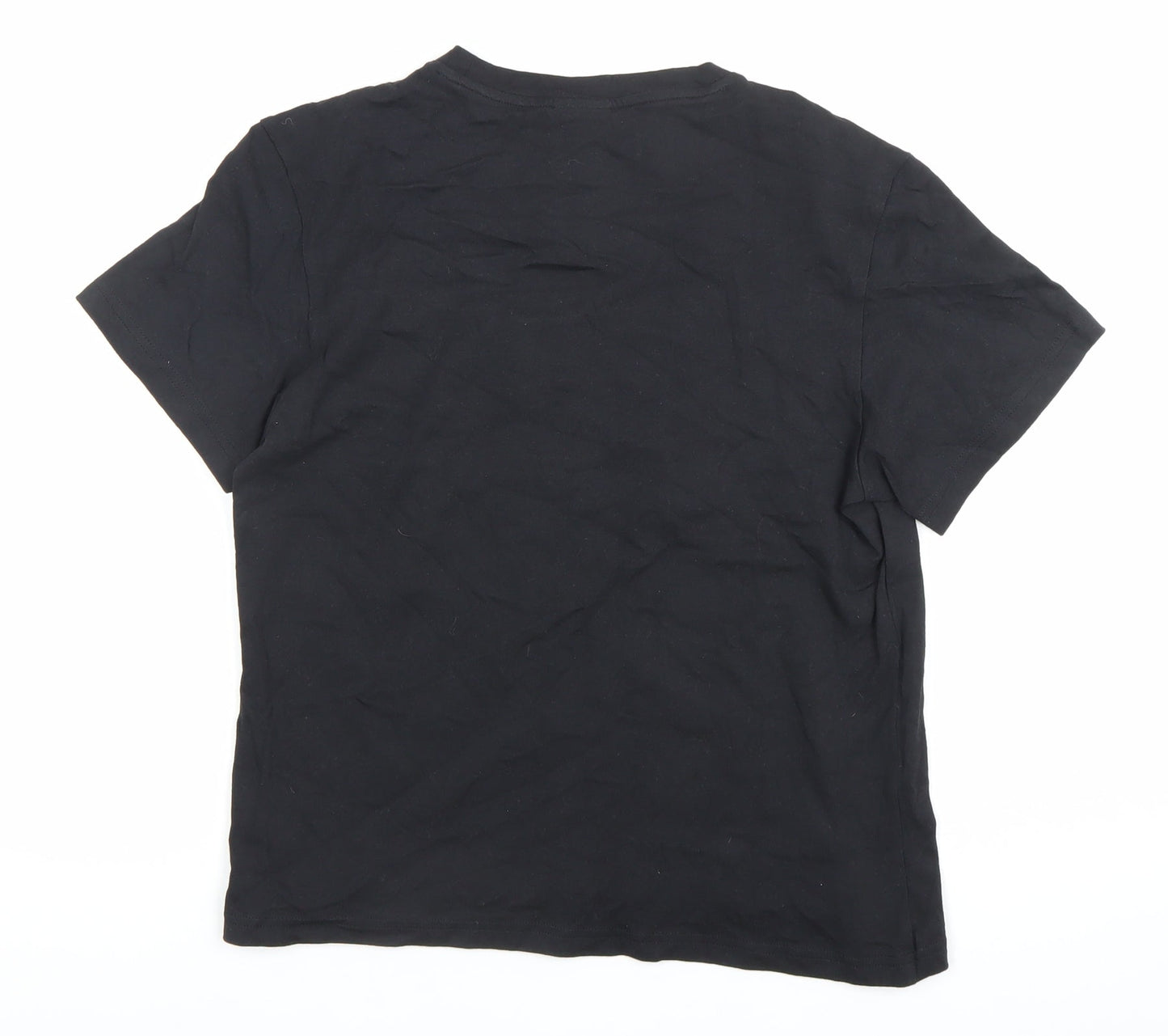 Adidas Women’s Black Cotton Logo T-Shirt Size S 8-10 Short Sleeve