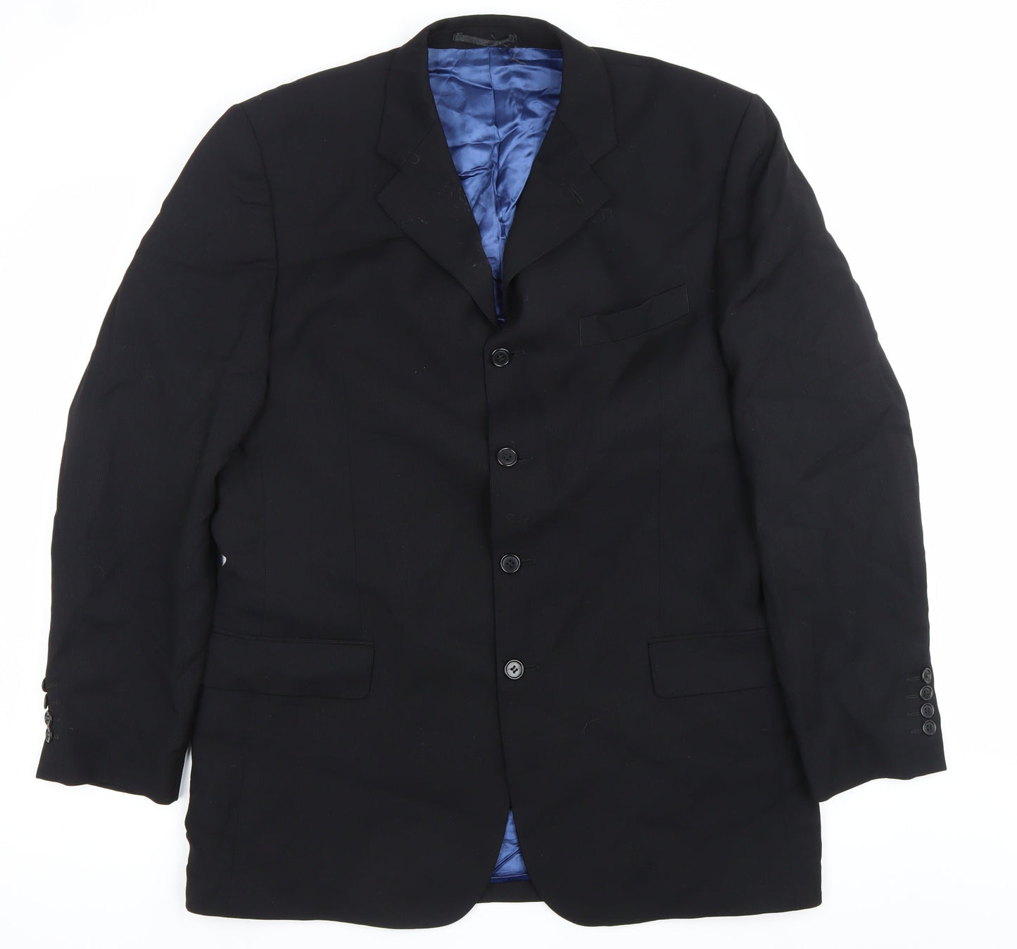 Daniel Hechter Men's Black Wool Blazer Jacket 42 Long Classic