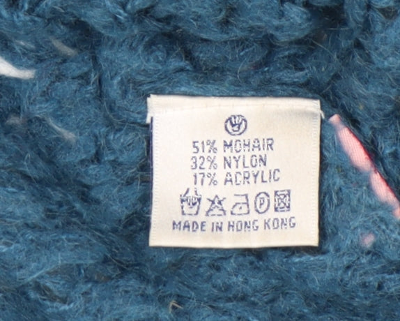 Fat Face Women’s Blue Mohair Blend Cardigan Size 8 Open Knit