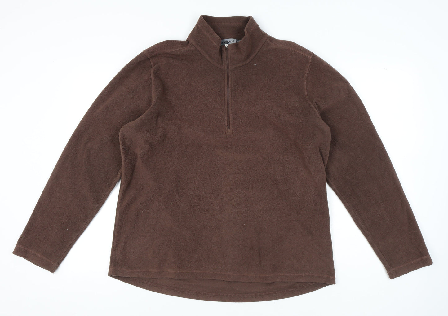 Kathmandu Mens Brown XL Fleece Pullover Sweatshirt 1/2 Zip Outdoor